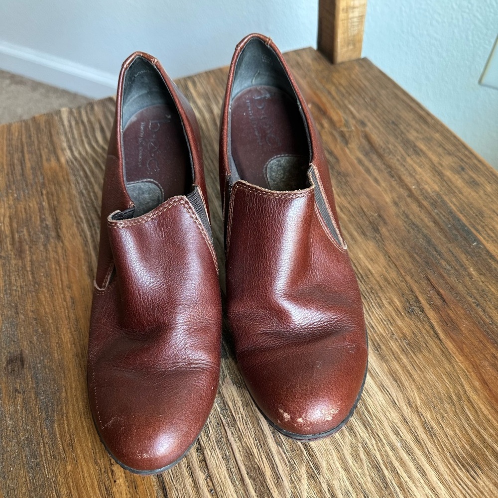 b.o.c. Brown Leather Ankle Booties